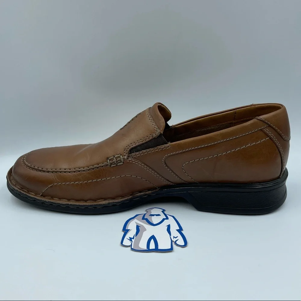 Clarks Escalade Brown Leather Slip-On Men’s‎ Sz 11